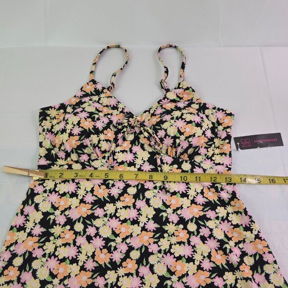 No Boundaries Adjustable Spaghetti Strap Floral Print Dress  - Size Medium NWT - Picture 9 of 15